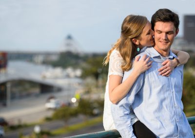 downtown river engagement shoot